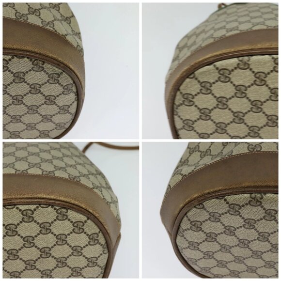 GUCCI GG Supreme Web Sherry Line Shoulder Bag PVC Beige Gold Auth - Picture 13 of 13